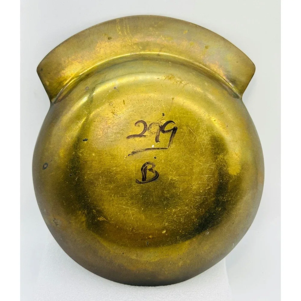 Vintage Brass Pocket Change Coin Tray Valet Dish Catchall Patina 5 Inch